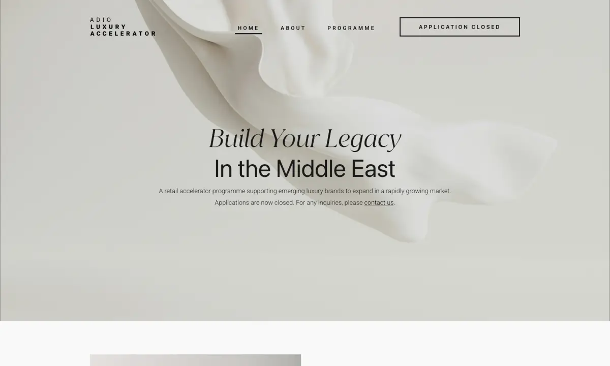 Adio Luxury brand platform interface preview